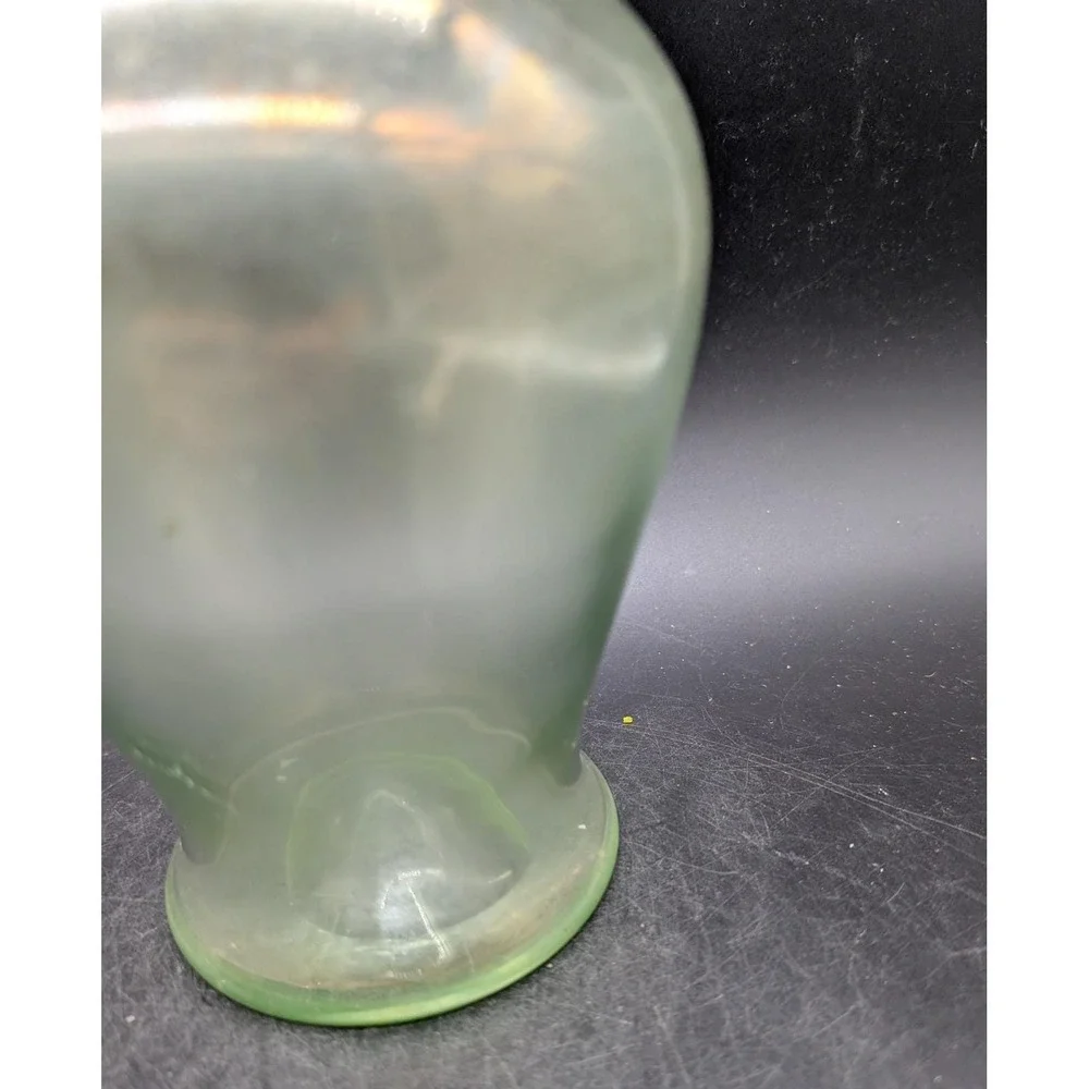 Antique Josephinenhutte Bohemian Uranium Glass Iridescent Pitcher UV Glow‎ 8?75